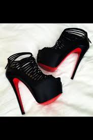 Shoes: louboutin, black high heels, cage high heels need cute ...