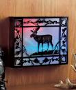 Woodland Life Silhouette Colored Lighted Metal Wall Decor Moose ...
