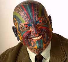 colorful facial tattoos