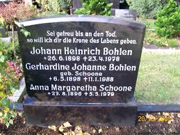 Grab von Johann Heinrich Bohlen (26.06.1898-23.04.1978), Friedhof ...