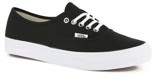 Vans Women's Authentic Slim Shoes - black/true white - Free Shipping