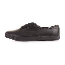 Womens Keds Champion Black Leather Lace Up Shoes Trainers ...