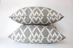 Outdoor Pillow Covers Grey and Ivory by ThePillowStudioShop
