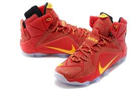 Real Cheap Lebron 13 Shoes Blood Red White Yellow Basketball Shoes ...