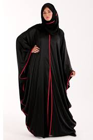 black and red color emirates abaya fashion | Trends4Ever.Com