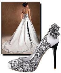 Lace print court shoes channel two-tone trend | Bridalwave