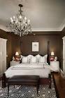 Dark Elegant Brown Wall Theme and Classic Wood Bed Furniture in ...