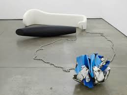 Nicole Wermers Suite 2, 2011. Upholstery, painted steel, zinc coated polystyrene, lacquer, stainless steel chain dimensions variable