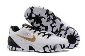 Nike Zoom Kobe IX EM XDR Mens Basketball shoes - Wht/Gold/Blk Nike ...