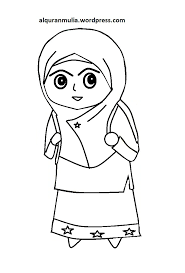 Mewarnai Gambar Kartun Anak Muslim 13 | alqur'anmulia