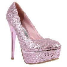 Design - Light pink sparkly high heel - Inner layer light pink ...