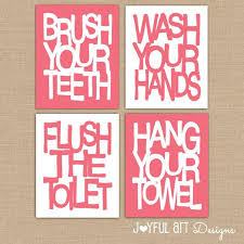 Kids Bathroom Wall Art. Bathroom Rules PRINTABLES. Brush Wash ...
