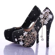 Aliexpress.com : Buy 2016 New Arrival Black Pearl Bridal Shoes ...