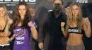 Miesha Tate vs. Ronda Rousey Weigh In Video – Fighters Trade Headbutts
