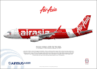 Airliners Illustrated�� AirAsia Airbus A320-216 9M-AQQ Fine Art Print