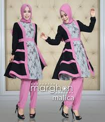 Contoh Model Baju Muslim Terbaru Motif Floral Cantik 2016