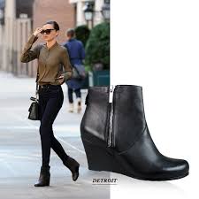 Wittner | Detroit Black Wedge Boots | Miranda Kerr Style | Style ...