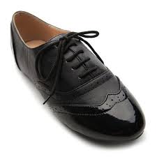Black Oxford Shoes For Women � Ollio Classic Dress Low Flats Heels ...