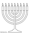 MENORAH Hanukkah Coloring Page