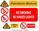 Petroleum Mixture No Smoking No Naked Lights Sign Jpg Stock Photo