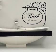 Bath La Toilette Words Bath Vinyl Decal Bathroom Wall Art ...