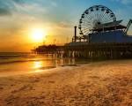 Los Angeles dock Ferris wheel, Beach sunset Wallpaper | 1280x1024 ...