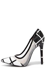 Cute Black and White Pumps - Pointed Pumps - $36.00