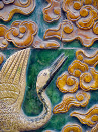 Tile Mural of Swans and Clouds in Forbidden City, Beijing, China ...