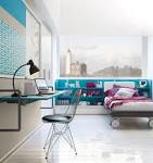 Turquoise Furniture Accent for Beautiful Teens Bedroom Interior ...