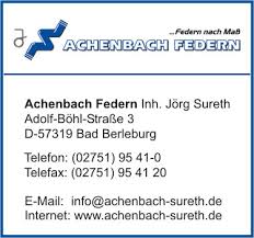 Firma Achenbach Federn Inh. Jörg Sureth in Bad Berleburg - Branche ...