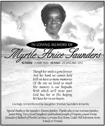 Myrtle Saunders Memoriam: View Myrtle Saunders\u0026#39;s Memoriam by The ... - 000365501_001142
