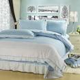 4 Piece Wonderful Light Blue Bedding Sets With Lace