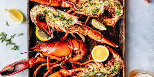 Image result for food Hearty Appetite Special Two (2) Broiled Whole Maine Lobsters Pure Butter Sauce French Fried or Boiled Potato Cabbage Slaw