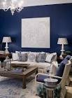 Blue decoration of lounges Blue wall living room interior lounges ...