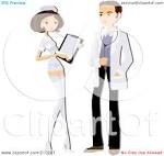 Royalty-Free (RF) Clipart Illustration of a Nurse And Doctor