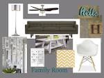 Family Room Mood Board | Teal and Lime