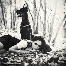 Margarita  Kareva , girls  photography  black and white dog 
