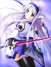 purple anime warrior