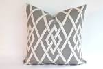 Outdoor Pillow Cover in Geometric Pewter by ThePillowStudioShop