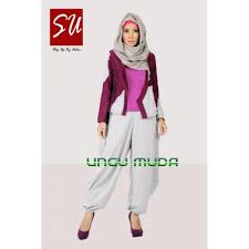 SU Dianah Ungu Muda | Baju Muslim GAMIS Modern