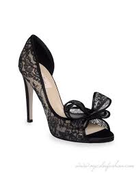 Valentino lace pumps with open toe � black | Lidtastic