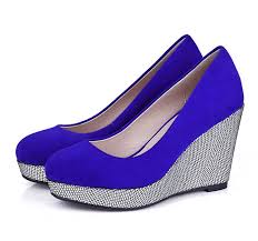 grosir elegan suede biru wanita wedge sepatu wanita wedge heel ...