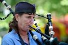 Christine Gutt adds her bagpipe to the music. David Coates/The Detroit News