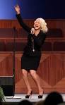 Christina Aguilera performs at Etta James funeral in cleavage ...
