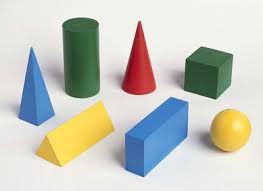 image of 3D shapes. i.e. cylinder, triangular prism, rectangular prism, sphere, cube, pyramid and cone 
