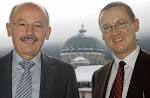 ... Die beiden Sparkassenchefs Herbert Schupp (links) und Arno Lehmann. - 26560657