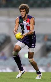 Zac Clarke of the Dockers looks for a pass during the Fremantle Dockers AFL Intra-Club match at Subiaco Oval on February 13, 2010 in Perth, Australia. - Fremantle+Dockers+Intra+Club+Match+5KOYezz_RqZl