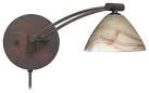Mocha Glass Bronze Plug-In Swing Arm Wall Lamp - contemporary ...