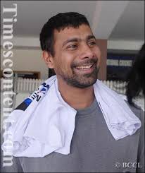 Indian pace bowler Praveen Kumar interacts during an interview in Bangalore on March 27, 2011 - Praveen-Kumar