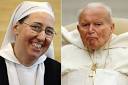 Schwester Marie Simon-Pierre und der künftig Selige Papst Johannes Paul II.
